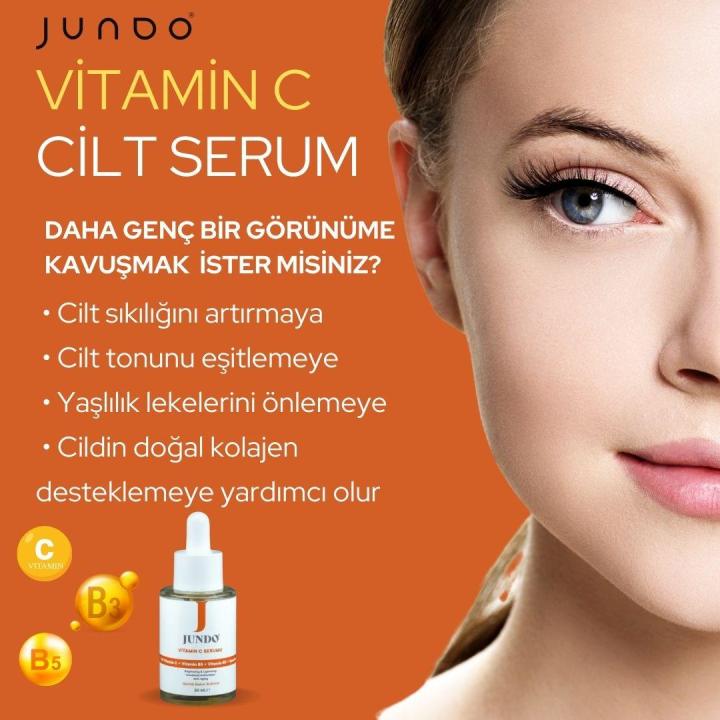 JUNDO Aydınlatıcı Ve Cilt Ton Eşitleyici C Vitamin Serum - 30 ml