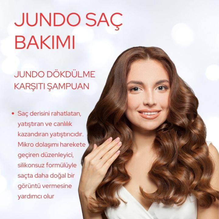 JUNDO Biberiye Ekstratlı Saç Dökülme Önleyici Şampuan Keratin, Biotin Ve Pentavitin - 400 ml
