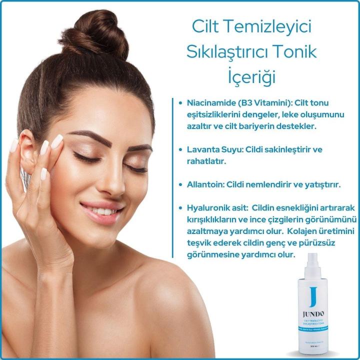 JUNDO Canlandırıcı & Gözenek Sıkılaştırıcı Ve Aydınlatıcı Cilt Temizleyici & Sıkılaştırıcı Tonik - 200 ml