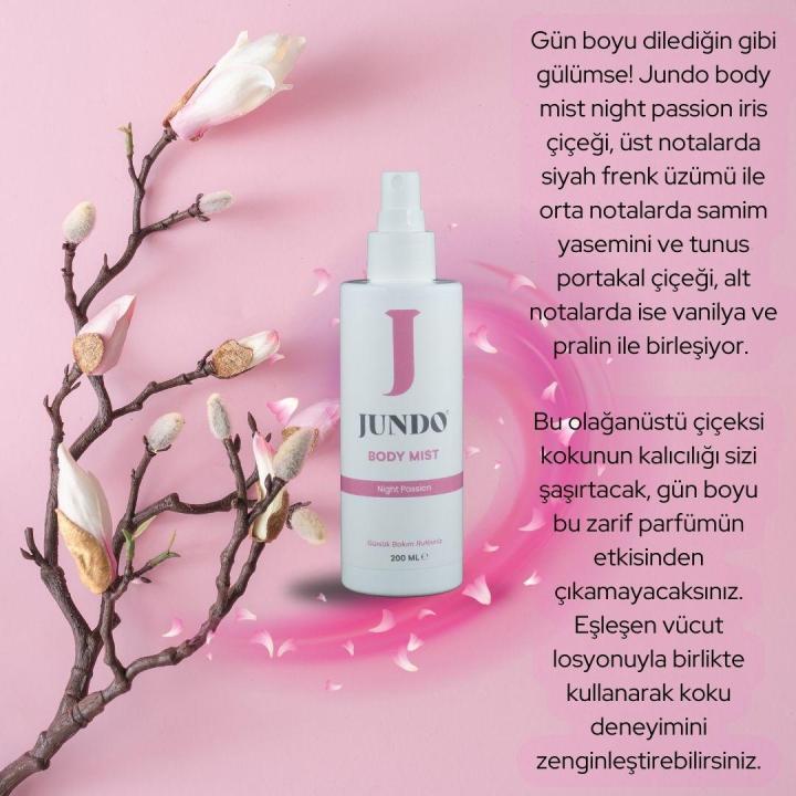 JUNDO Vanilya Ve Bahar Çiçekleri Body Mist Night Passion - 200 ml