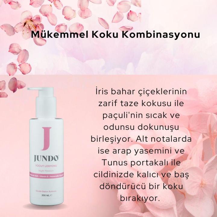 JUNDO Nemlendirici Ve Sıkılaştırıcı Vücut Losyonu Nigth Passion- 200 ml
