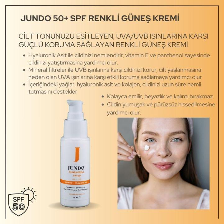 JUNDO Leke Karşıtı Ve Cilt Tonu Eşitleyici +50 Spf Güneş Kremi - 50 ml