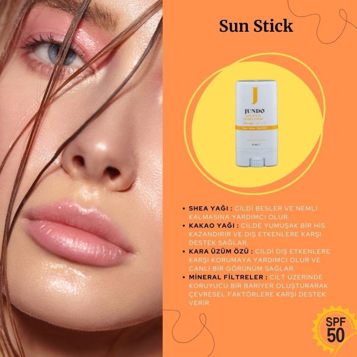 JUNDO Leke Karşıtı Ve Aydınlatıcı +50 Spf Sun Stick Krem - 15 ml